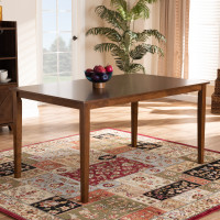 Baxton Studio RH7008T-Walnut-DT Eveline Modern and Contemporary Walnut Brown Finished Rectangular Wood Dining Table
